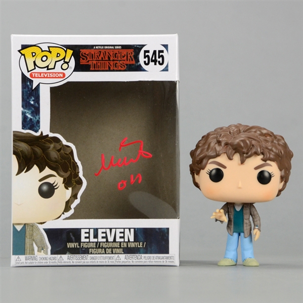 Millie Bobby Brown Autographed Stranger Things Eleven POP Vinyl Figure #545 with 011 Inscription
