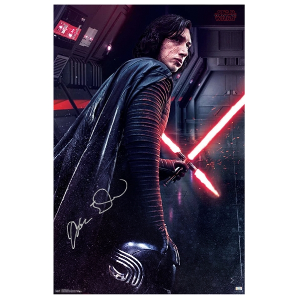 Adam Driver Autographed 2017 Star Wars: The Last Jedi Kylo Ron 22x34 Single-Sided Poster