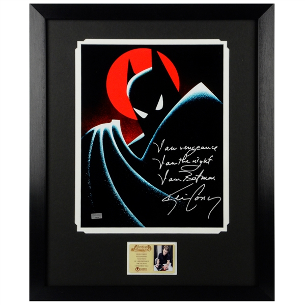 Kevin Conroy Autographed Batman The Animated Series 11x14 Framed Photo with I am Vengeance- I am the Night- I am Batman! Inscriptions