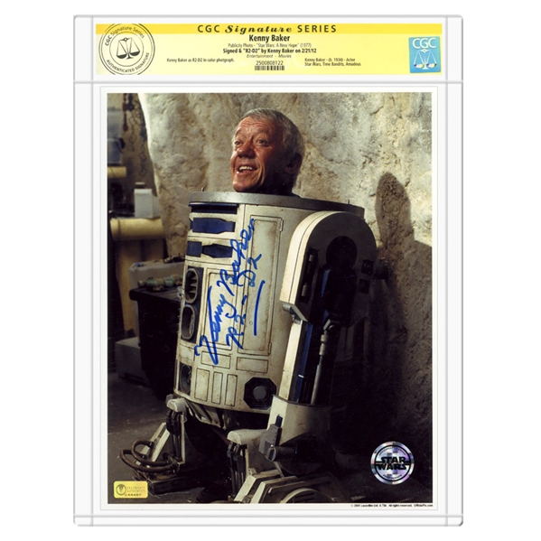 Kenny Baker Autographed Star Wars Inside R2-D2 8x10 Photo * CGC Signature Series