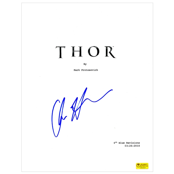 Chris Hemsworth Autographed 2011 Thor Script Cover