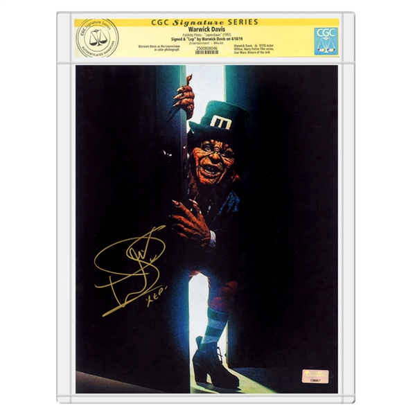 Warwick Davis Autographed 1993 Leprechaun 8x10 Photo * CGC Signature Series