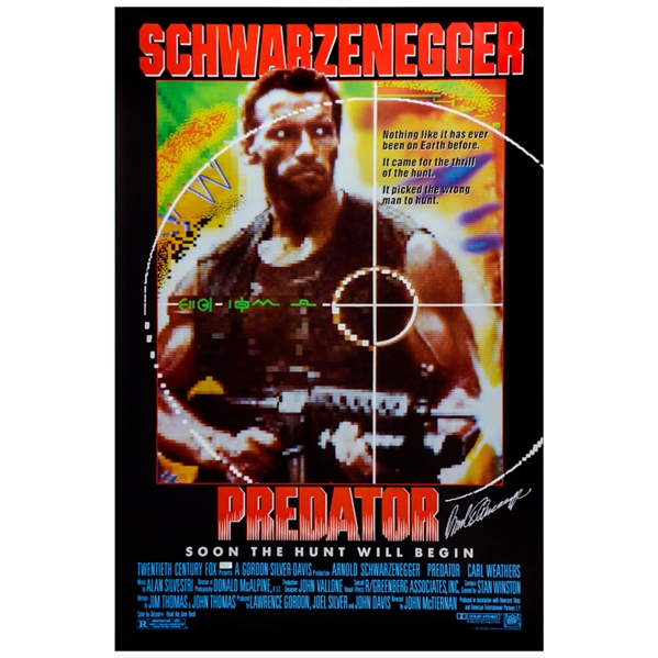 Arnold Schwarzenegger Autographed 1987 Predator Original 27x41 Single-Sided Movie Poster