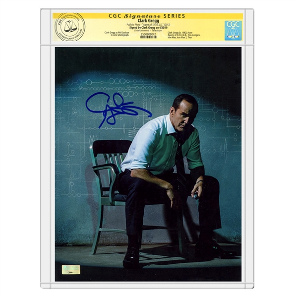 Clark Gregg Autographed Agents of S.H.I.E.L.D. Agent Coulson On Set 8x10 Photo * CGC Signature Series