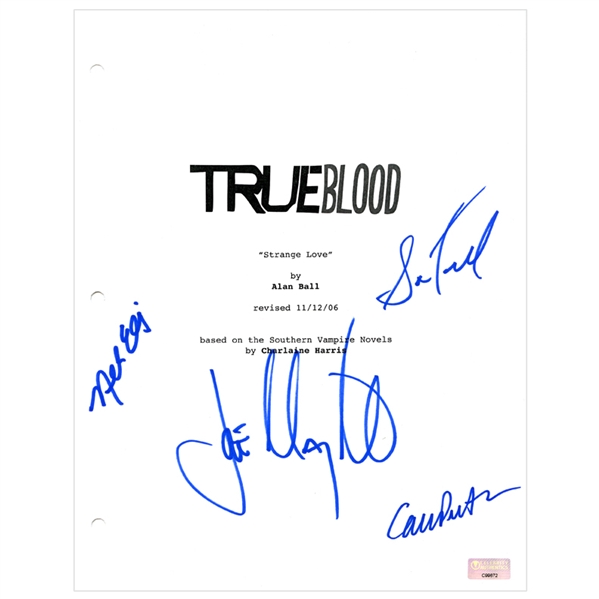 Joe Manganiello, Carrie Preston, Nelsan Ellis and Sam Trammell Autographed True Blood Script Cover