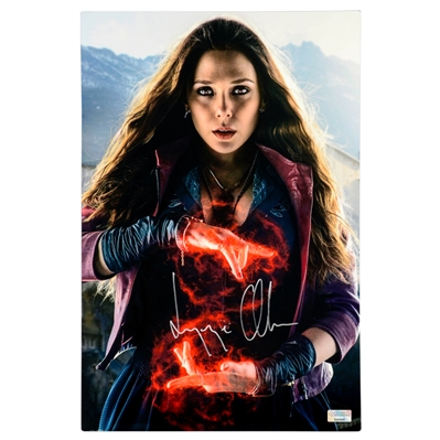 Elizabeth Olsen Autographed Avengers Age of Ultron Scarlet Witch 12x18 CinaPanel