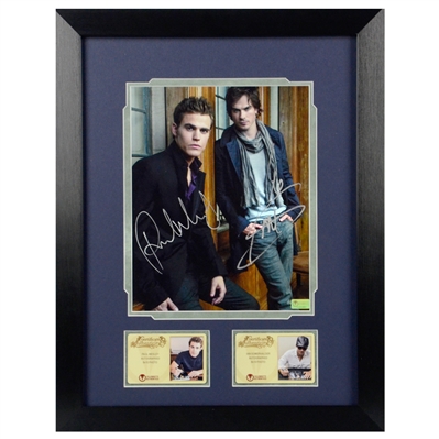 Ian Somerhalder, Paul Wesley Autographed The Vampire Diaries Stefan and Damon Salvatore 8x10 Framed Photo