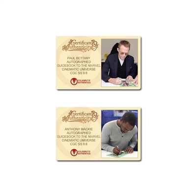 Paul Bettany, Anthony Mackie Autographed 2017 Guidebook to the Marvel Cinematic Universe CGC Signature Series 9.8 Mint