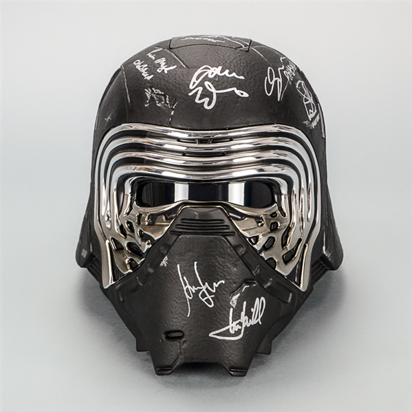 Harrison Ford, Mark Hamill, Adam Driver, Star Wars: The Force Awakens Cast Autographed Kylo Ren Black Series Full Helmet