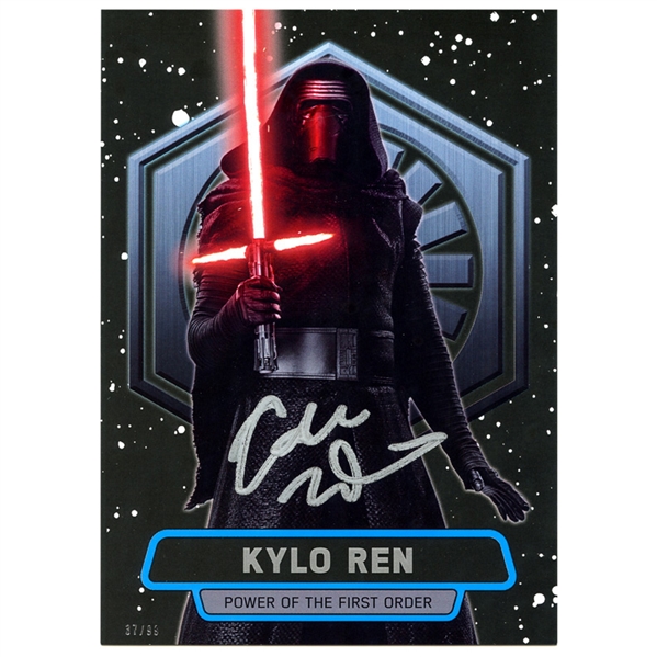 Adam Driver Autographed Star Wars The Force Awakens Kylo Ren Power of the First Order 5x7 Trading Card