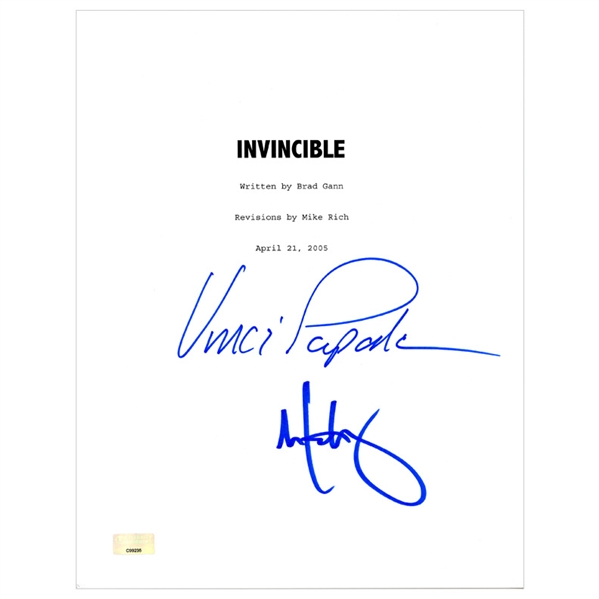 Mark Wahlberg, Vince Papale Autographed Invincible Script Cover