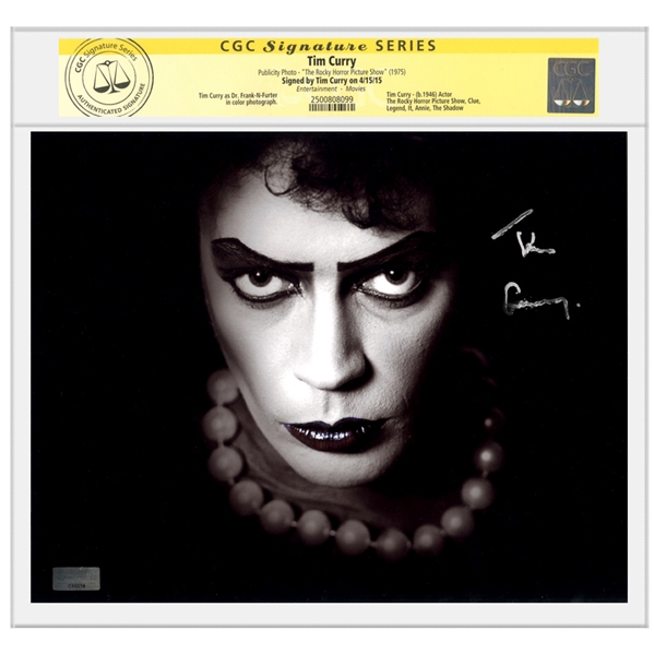 Tim Curry Autographed Rocky Horror Picture Show Close Up 8x10 Photo * CGC Signature Series