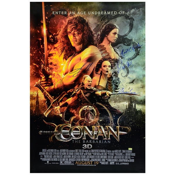 Jason Momoa, Rachel Nichols, Rose McGowan, Stephen Lang Autographed 2011 Conan the Barbarian Original 27x40 Double-Sided Movie Poster