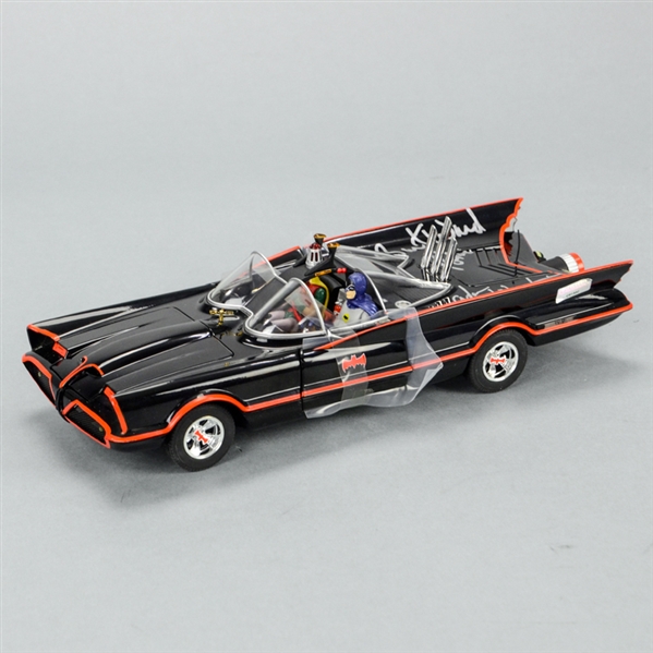 Adam West, Burt Ward Autographed ELITE 1:18 Scale Die-Cast Batmobile with Batman & Robin Figures