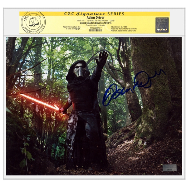 Adam Driver Autographed Star Wars: The Force Awakens 8x10 Kylo Ren Forest of Takodana Unmasked Photo * CGC Signature Series