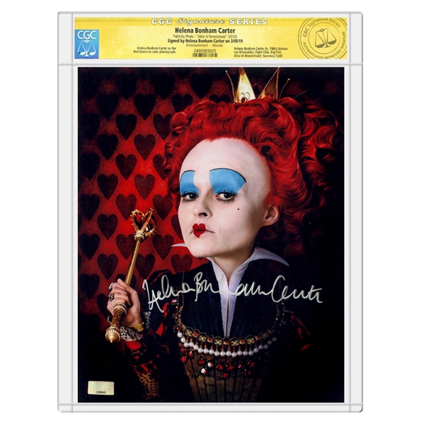 Helena Bonham Carter Autographed Alice in Wonderland The Red Queen 8x10 Photo * CGC Signature Series
