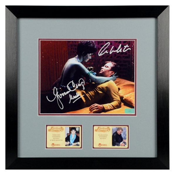 William Shatner, Yvonne Craig Autographed Star Trek Captain Kirk and Marta 8x10 Framed Photo