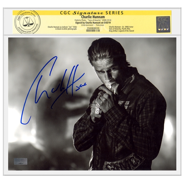 Charlie Hunnam Autographed Sons of Anarchy Jax Teller 8x10 Photo * CGC Signature Series