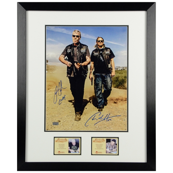 Charlie Hunnam, Ron Perlman Autographed Sons of Anarchy Men of Mayhem 11x14 Framed Photo