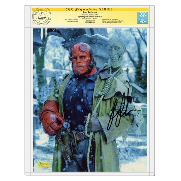 Ron Perlman Autographed Hellboy Graveyard 8x10 Photo * CGC Signature Series