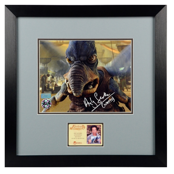 Andy Secombe Autographed Star Wars Angry Watto 8x10 Framed Photo