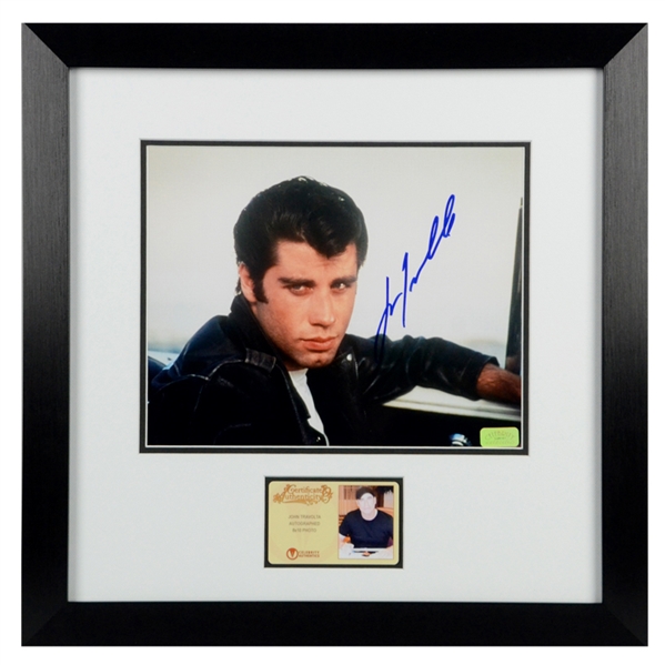 John Travolta Autographed Grease Danny 8x10 Framed Photo
