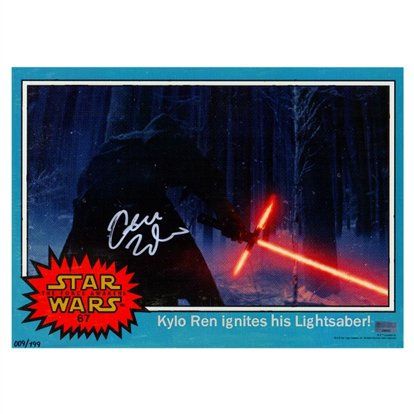 Adam Driver Autographed Star Wars Kylo Ren Ignites His Lightsaber 10x14 Trading Card