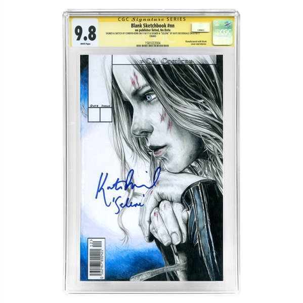 Kate Beckinsale Autographed Underworld Selene Blank Sketchbook with Corbyn Kern Sketch Variant Cover CGC Signature Series 9.8 (Mint) Celebrity Authentics Exclusive Variant Cover Comic