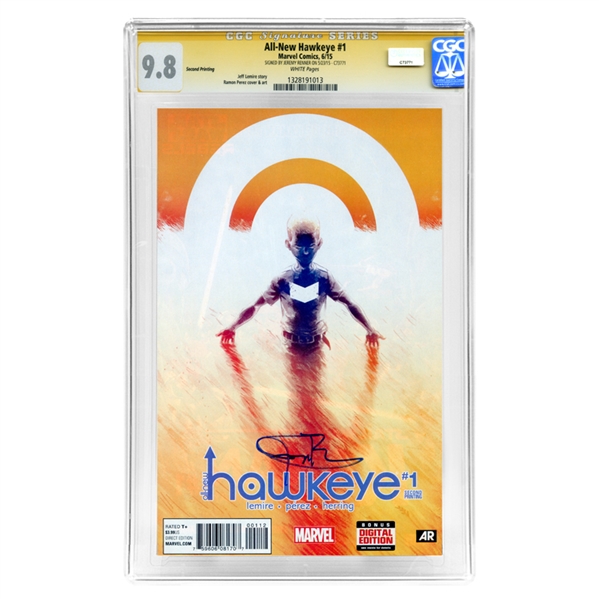 Jeremy Renner Autographed Marvel All-New Hawkeye #1 Second Printing CGC SS Signature Series 9.8 Comic Mint