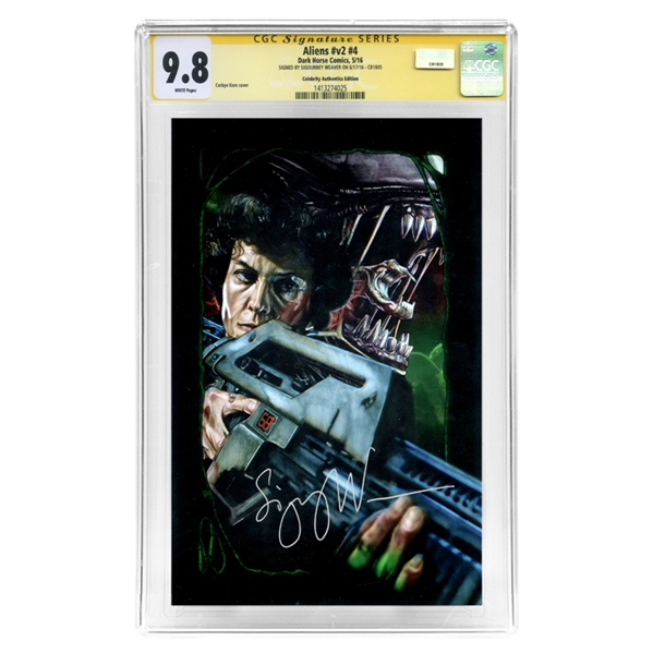 Sigourney Weaver Autographed Aliens #4 Celebrity Authentics Variant Cover CGC Signature Series 9.8 Comic