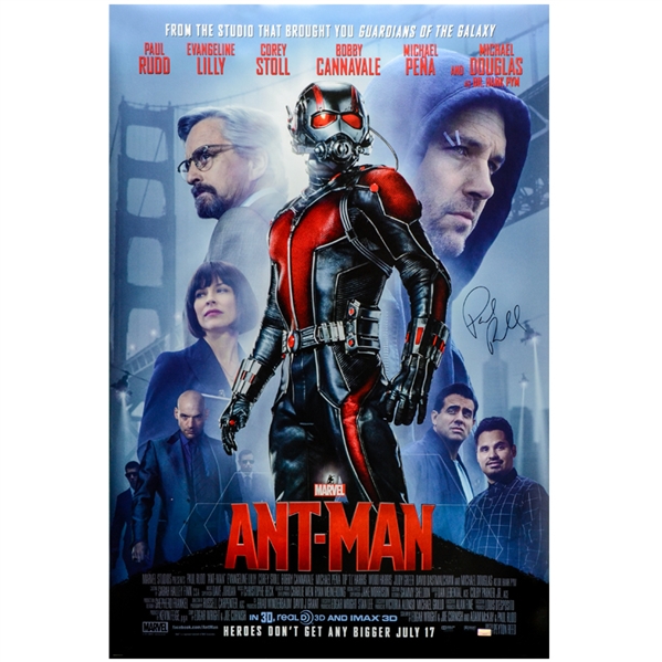 Paul Rudd Autographed 2015 Ant-Man 27x40 Original Double-Sided Movie Poster