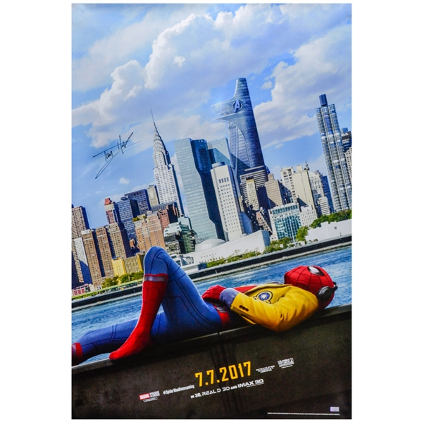  Tom Holland Autographed 2017 Spider-Man: Homecoming Original 27x40 Double-Sided Movie Poster