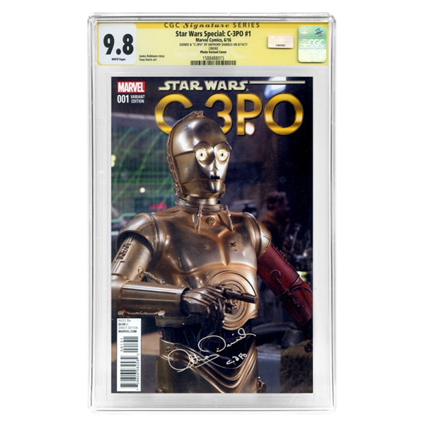 Anthony Daniels Autographed 2016 Star Wars Special: C-3PO #1 CGC SS 9.8 Mint Photo Variant Cover W/ C-3PO Inscription