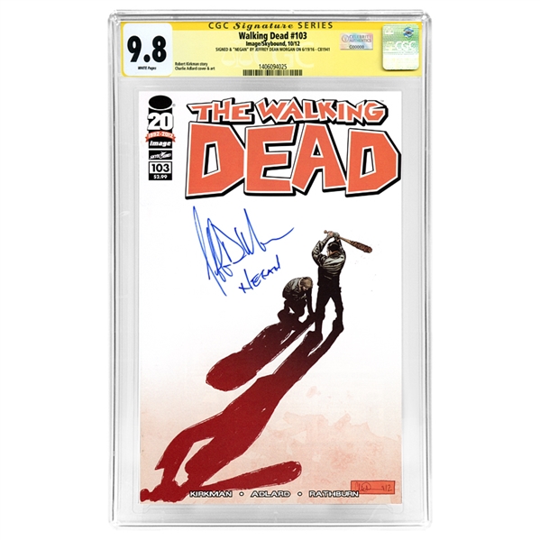 Jeffrey Dean Morgan Autographed Walking Dead #103 CGC SS 9.8 Comic with Negan Inscription
