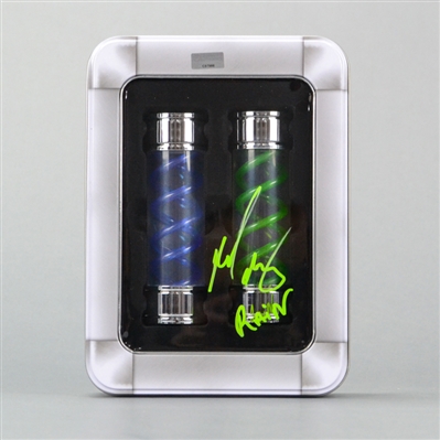 Michelle Rodriguez Autographed 2002 Resident Evil 6" T-Virus/G-Vaccine Prop Replica Set with Case and Rain Inscription
