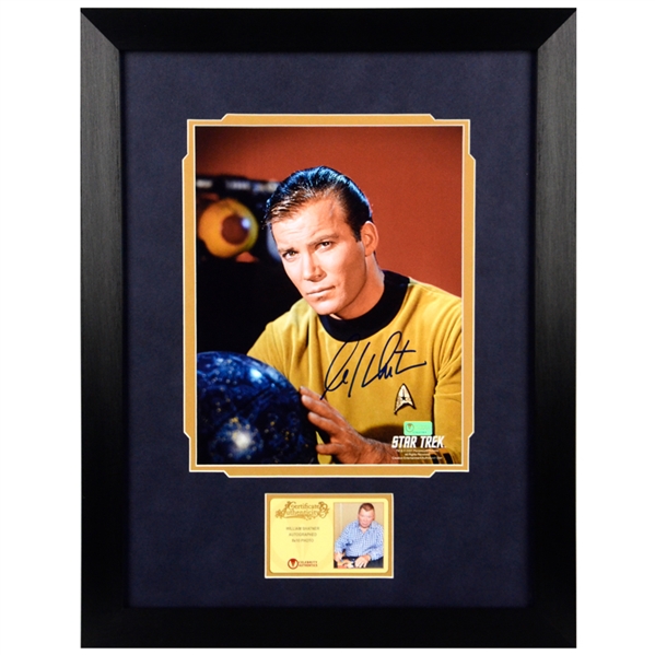 William Shatner Autographed Classic Star Trek Captain Kirk Star Map 8x10 Framed Photo