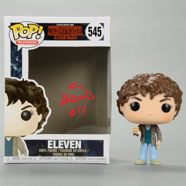 Millie Bobby Brown Autographed Stranger Things Eleven POP Vinyl Figure #545 with 011 Inscription