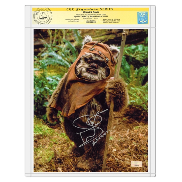 Warwick Davis Autographed Star Wars: Return of the Jedi Wicket 8x10 Photo * CGC Signature Series