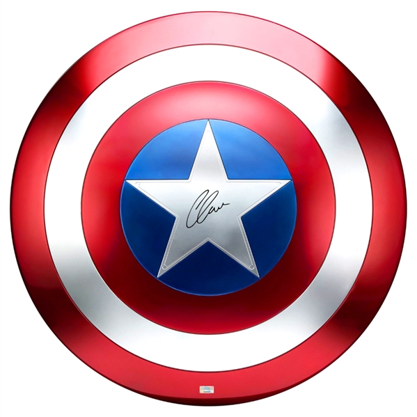 Chris Evans Autographed Marvel Legends Captain America Prop Replica 1:1 Scale Shield
