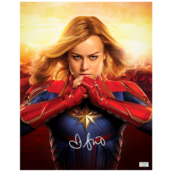 Brie Larson Autographed Captain Marvel Battle Ready 11x14 Photo