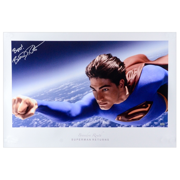 Brandon Routh Autographed 20x30 Superman Returns Soaring Fine Art Photo