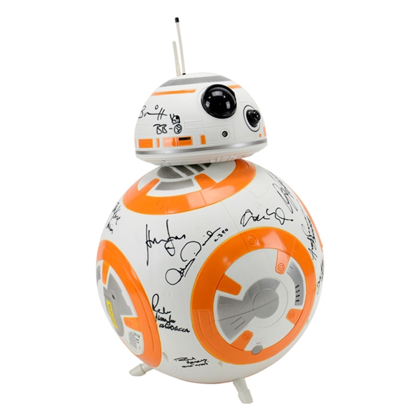 Harrison Ford, Mark Hamill, Adam Driver, Star Wars: The Force Awakens Cast Autographed 18" BB-8 Droid