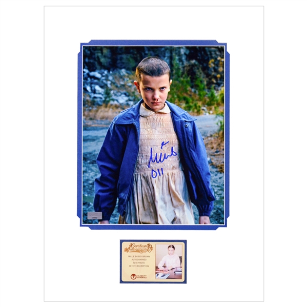 Millie Bobby Brown Autographed Stranger Things Eleven 8×10 Matted Photo