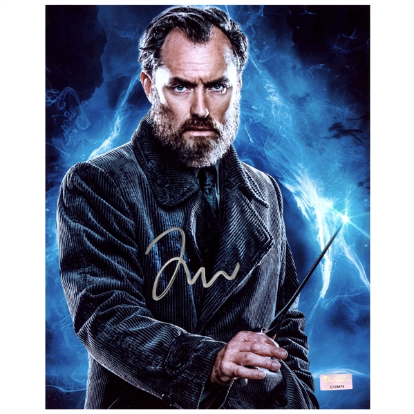 Jude Law Autographed Fantastic Beasts and Where to Find Them Albus Dumbledore 8×10 Photo