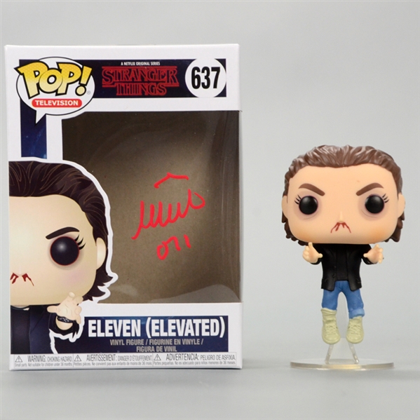 Millie Bobby Brown Autographed Stranger Things Eleven POP Vinyl Figure #637 with 011 Inscription