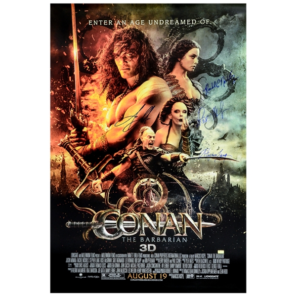 Jason Momoa, Rachel Nichols, Rose McGowan, Stephen Lang Autographed 2011 Conan the Barbarian Original 27x40 Double-Sided Movie Poster