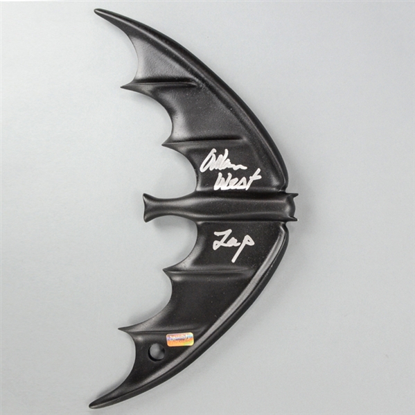 Adam West Autographed 1966 Batman Black Batarang with ‘Zap’ Inscription