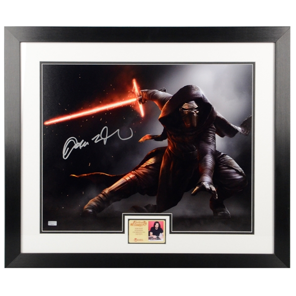 Adam Driver Autographed Star Wars: The Force Awakens Kylo Ren Jedi Killer 16x20 Framed Photo