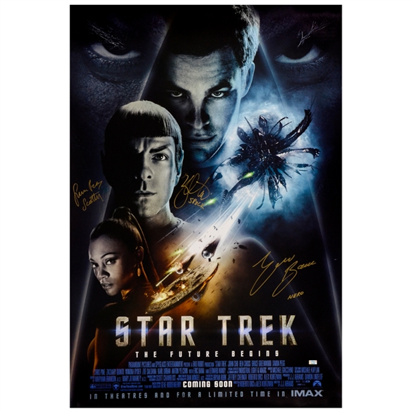 Zachary Quinto, Eric Bana, Simon Pegg Autographed 2009 Star Trek Original 27x40 Double-Sided Movie Poster