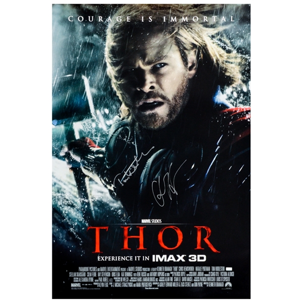 Chris Hemsworth and Tom Hiddleston Autographed Thor Original 27x40 Imax Double-Sided Movie Poster